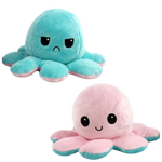 Octopus Plush Toy Reversible Smiling & Frowning Faces Soft Cotton
