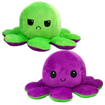 Octopus Plush Toy Reversible Smiling & Frowning Faces Soft Cotton