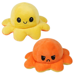 Octopus Plush Toy Reversible Smiling & Frowning Faces Soft Cotton