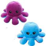 Octopus Plush Toy Reversible Smiling & Frowning Faces Soft Cotton