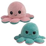 Octopus Plush Toy Reversible Smiling & Frowning Faces Soft Cotton