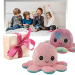 Octopus Plush Toy Reversible Smiling & Frowning Faces Soft Cotton