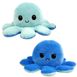 Octopus Plush Toy Reversible Smiling & Frowning Faces Soft Cotton