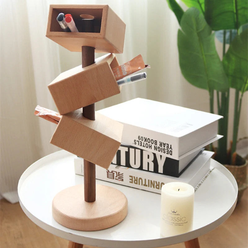 Office Storage Rack Solid Wood Customizable Vertical