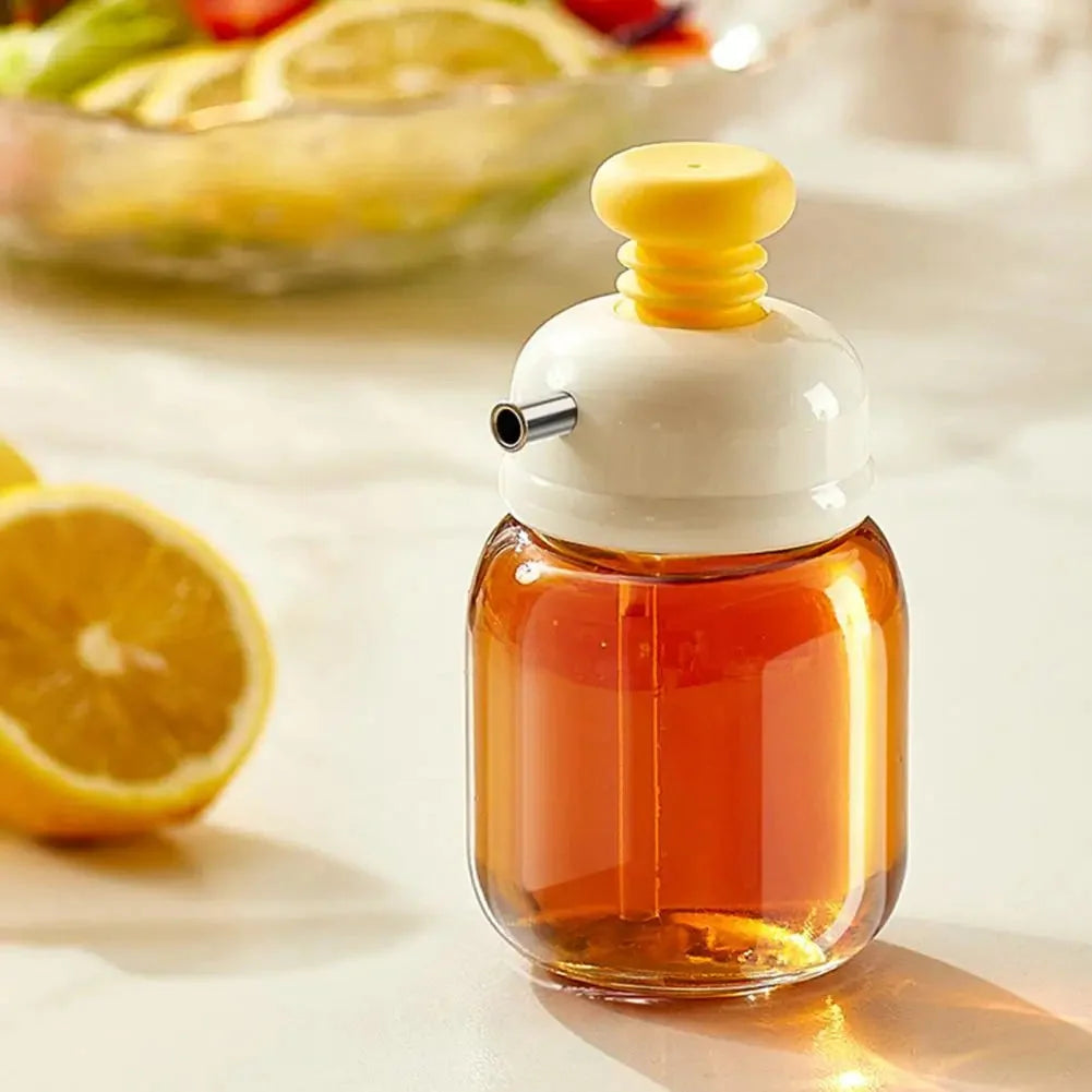 Oil And Sauce Dispenser Bottle Glass Press-Control Drip-Free Spout