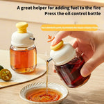 Oil And Sauce Dispenser Bottle Glass Press-Control Drip-Free Spout