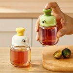 Oil And Sauce Dispenser Bottle Glass Press-Control Drip-Free Spout