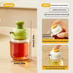 Oil And Sauce Dispenser Bottle Glass Press-Control Drip-Free Spout