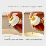 Oil And Sauce Dispenser Bottle Glass Press-Control Drip-Free Spout
