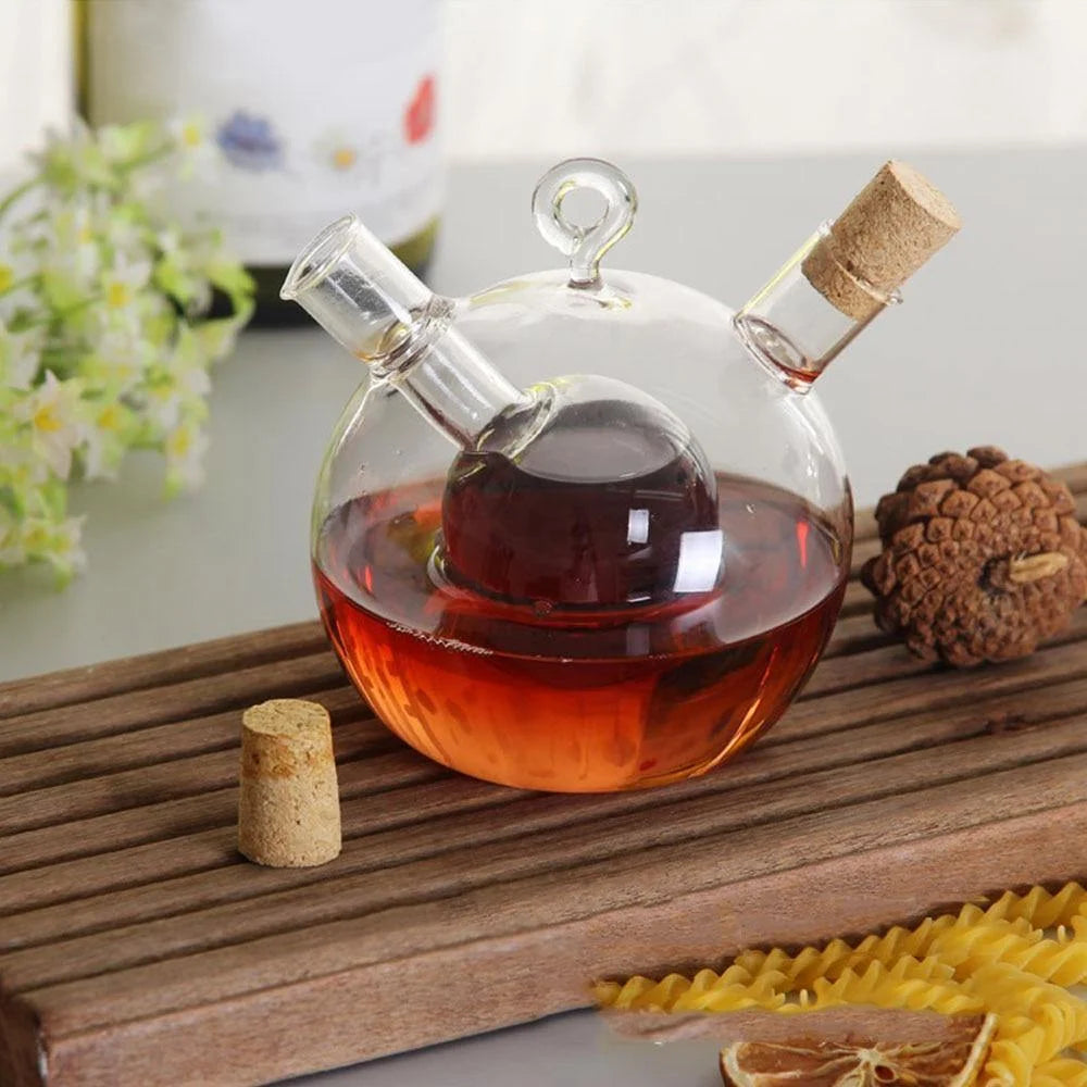 Oil Dispenser Bottle Glass 2-In-1 Leakproof Pour & Drizzle