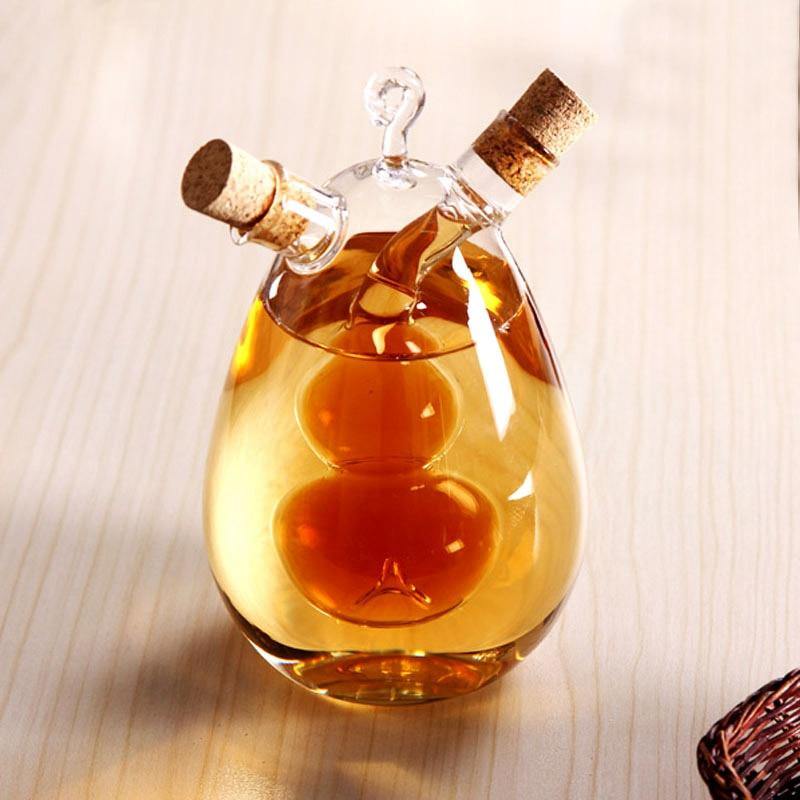 Oil Dispenser Bottle Glass 2-In-1 Leakproof Pour & Drizzle