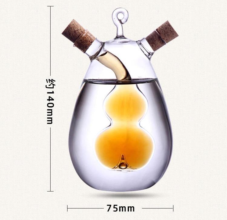 Oil Dispenser Bottle Glass 2-In-1 Leakproof Pour & Drizzle