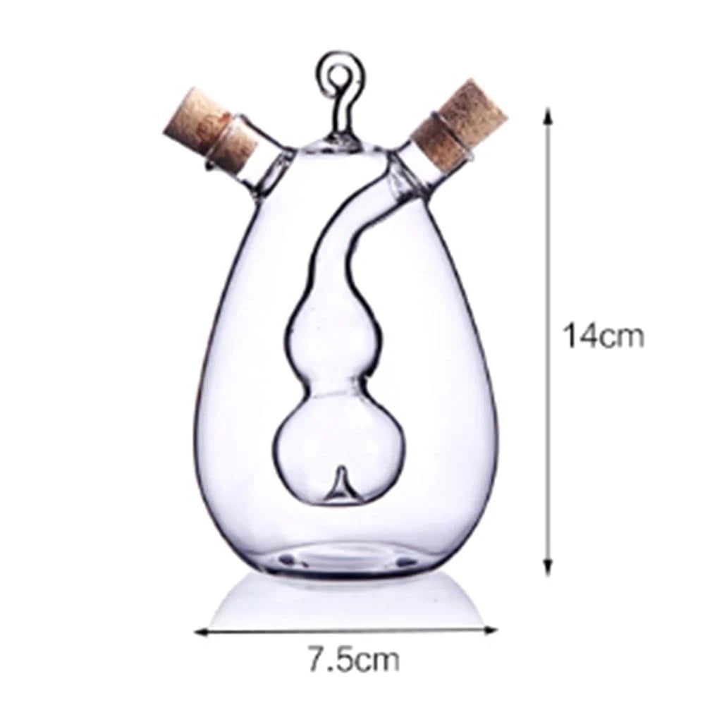 Oil Dispenser Bottle Glass 2-In-1 Leakproof Pour & Drizzle