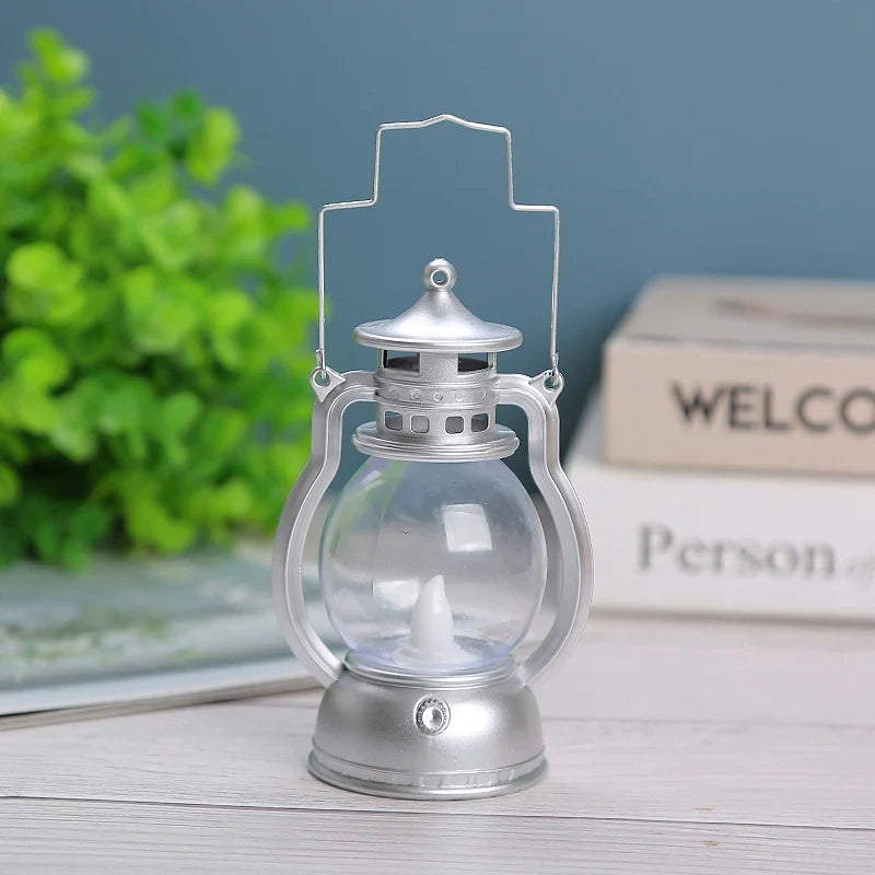 Oil Lamp Flameless LED Metal & Glass