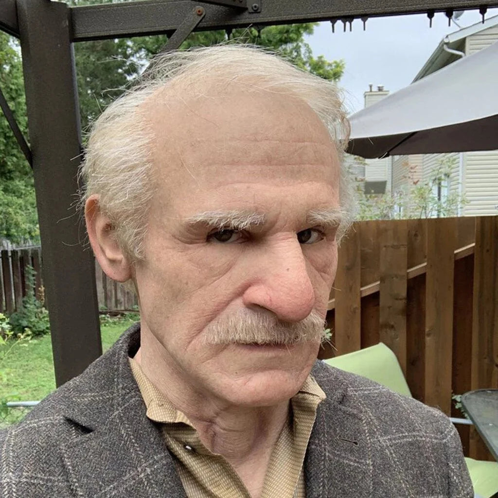 Old Man Mask Natural Latex Movable Mouth Lightweight Breathable
