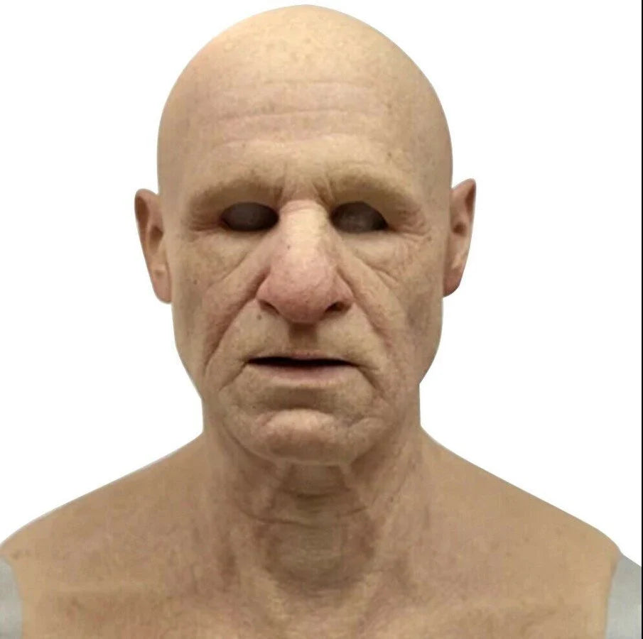 Old Man Mask Natural Latex Movable Mouth Lightweight Breathable