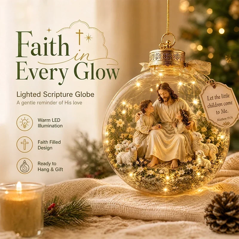 Ornament Lighted Christian Scripture Miniature Scene