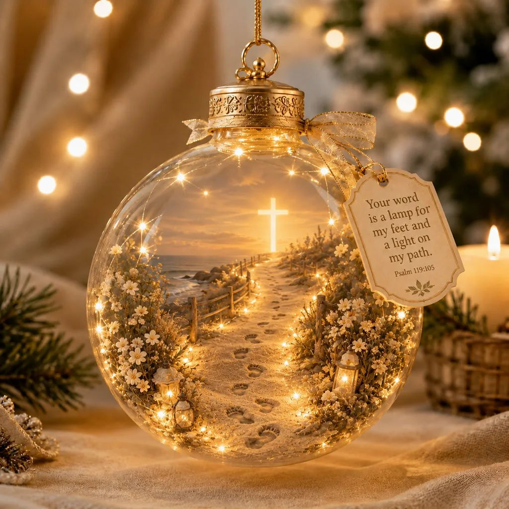 Ornament Lighted Christian Scripture Miniature Scene