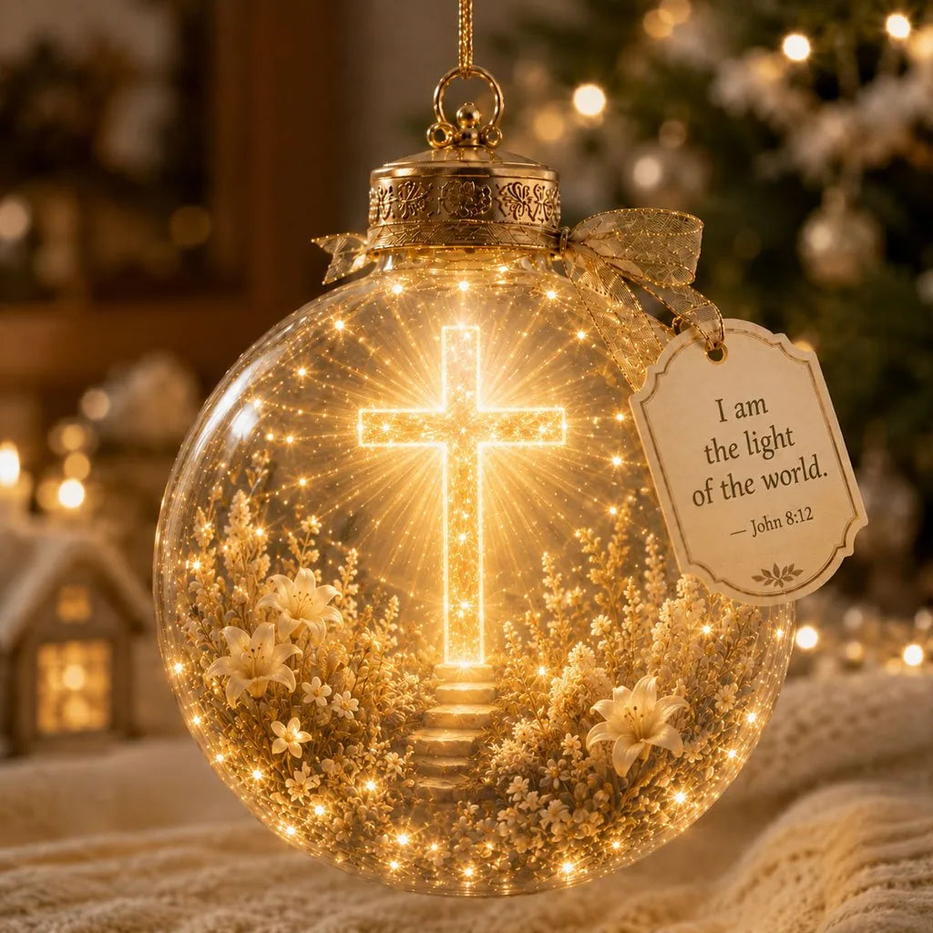 Ornament Lighted Christian Scripture Miniature Scene