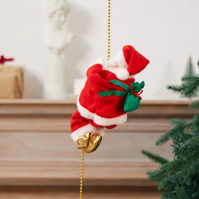 Ornament Parachuting Santa Fabric Canopy & Plush Trim