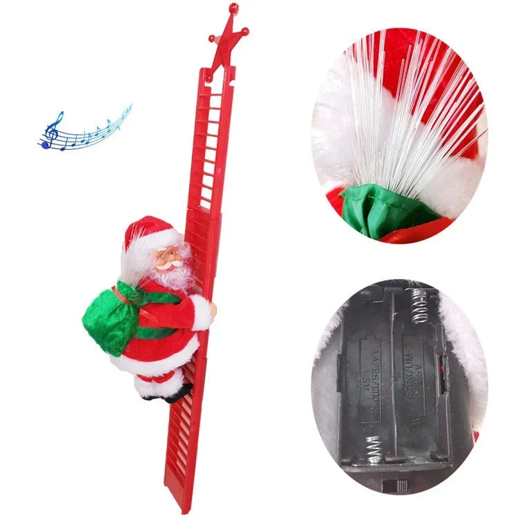 Ornament Parachuting Santa Fabric Canopy & Plush Trim