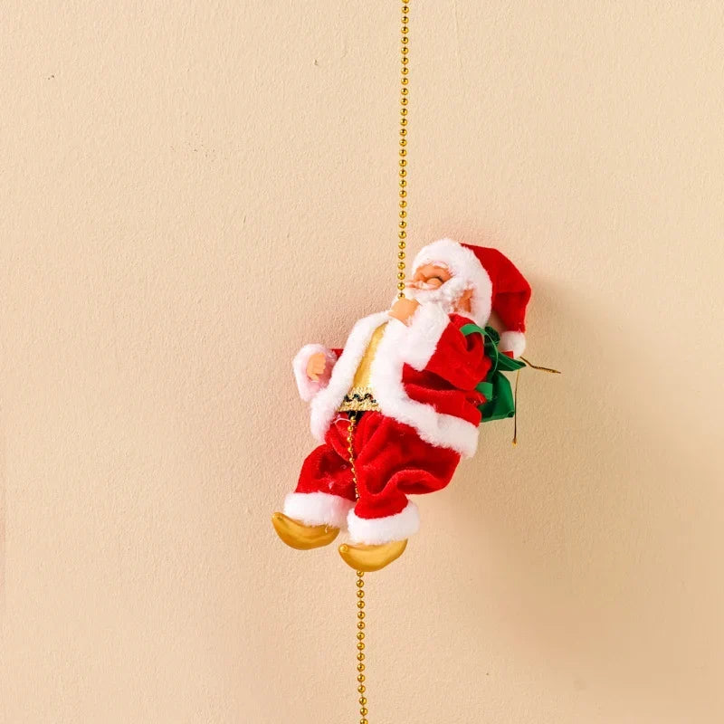 Ornament Parachuting Santa Fabric Canopy & Plush Trim