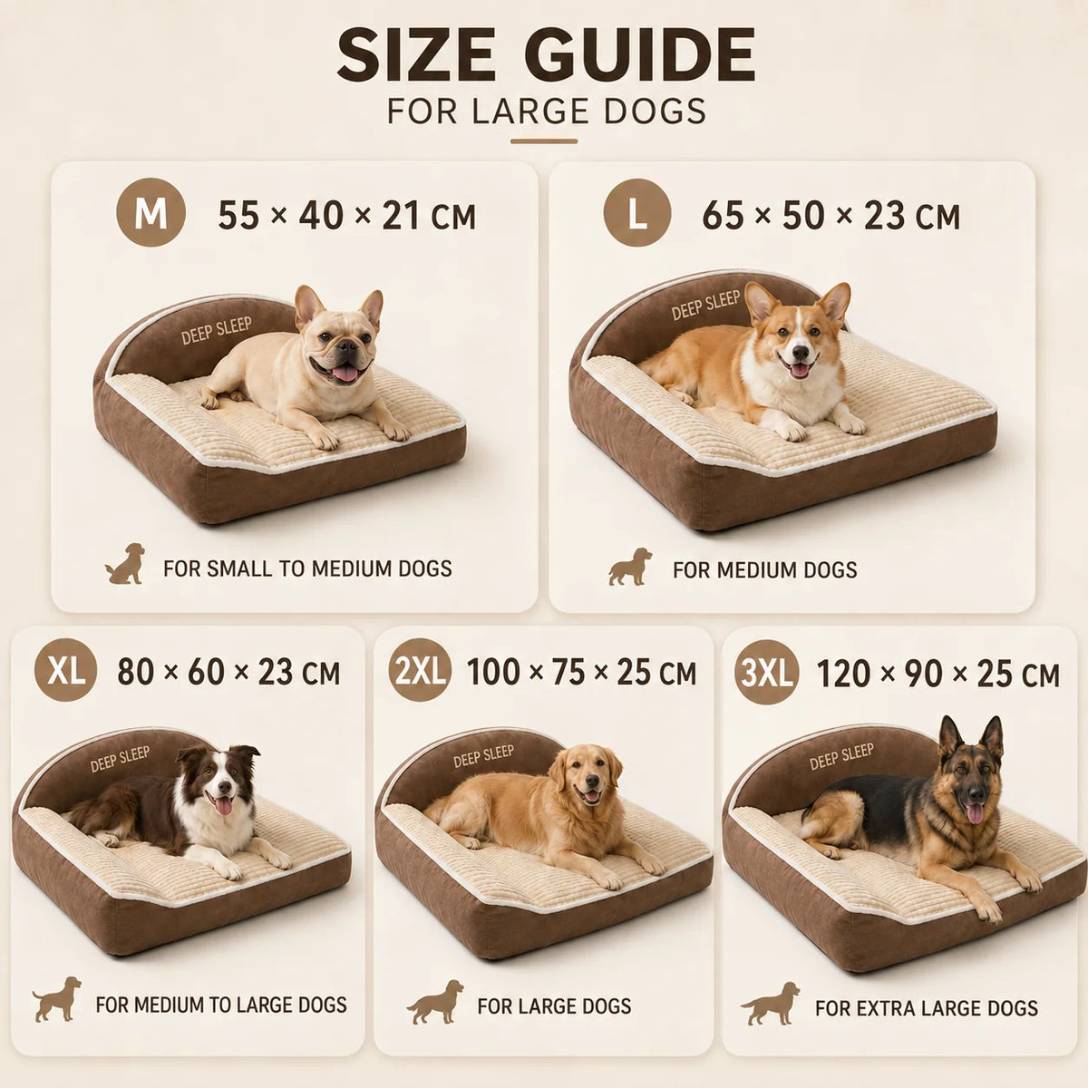 Orthopedic Dog Bed Memory Foam Raised Backrest Washable Cover