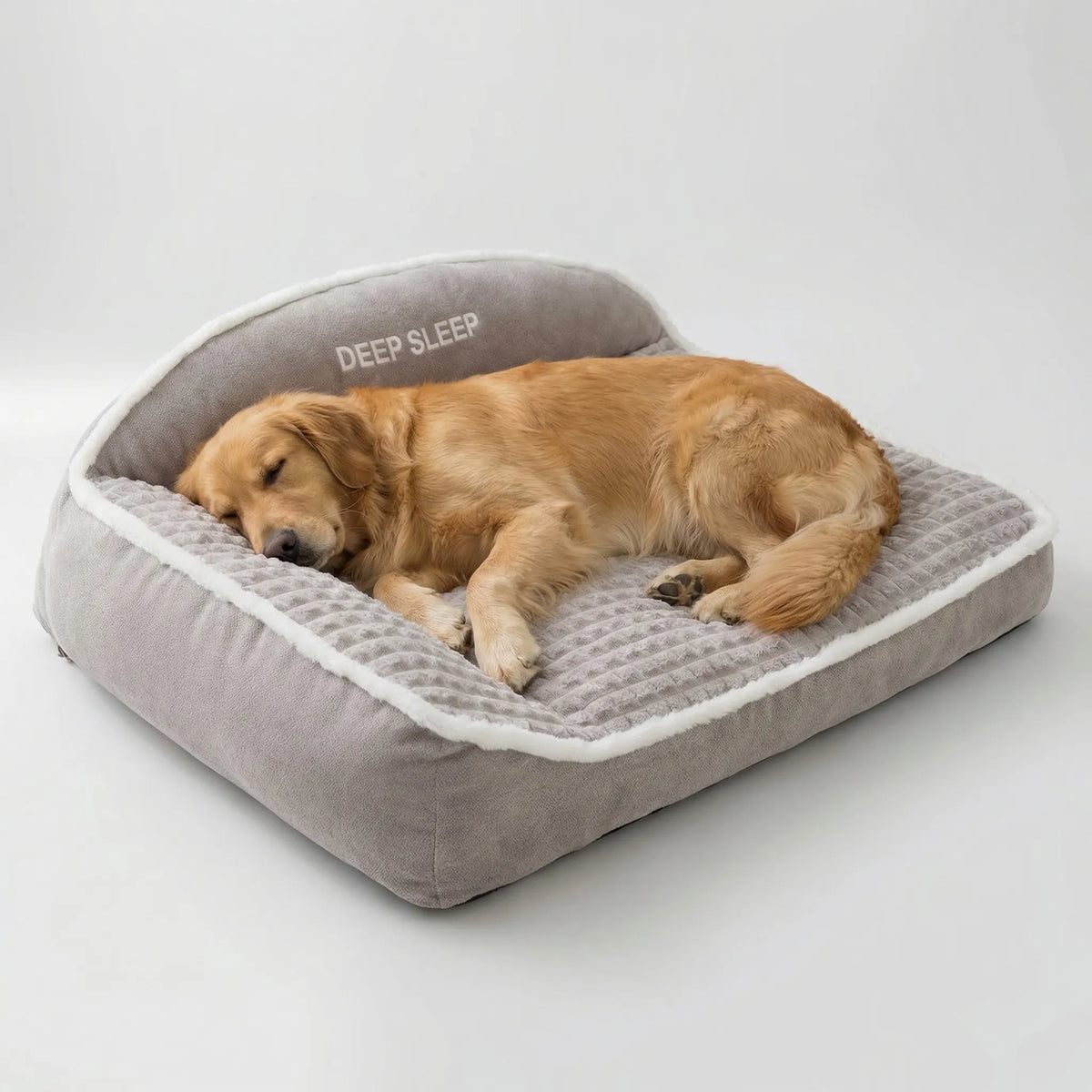 Orthopedic Dog Bed Memory Foam Raised Backrest Washable Cover