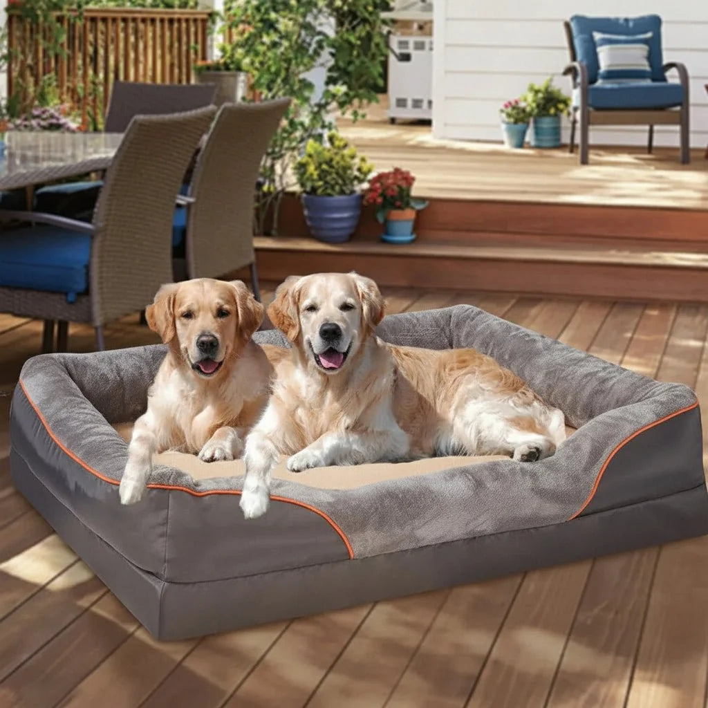 Orthopedic Dog Bed Memory Foam Raised Pillow Removable Washable Cover