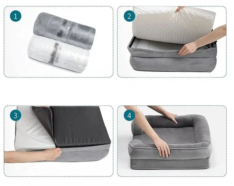 Orthopedic Dog Bed Supportive Foam Removable Machine-Washable Cover
