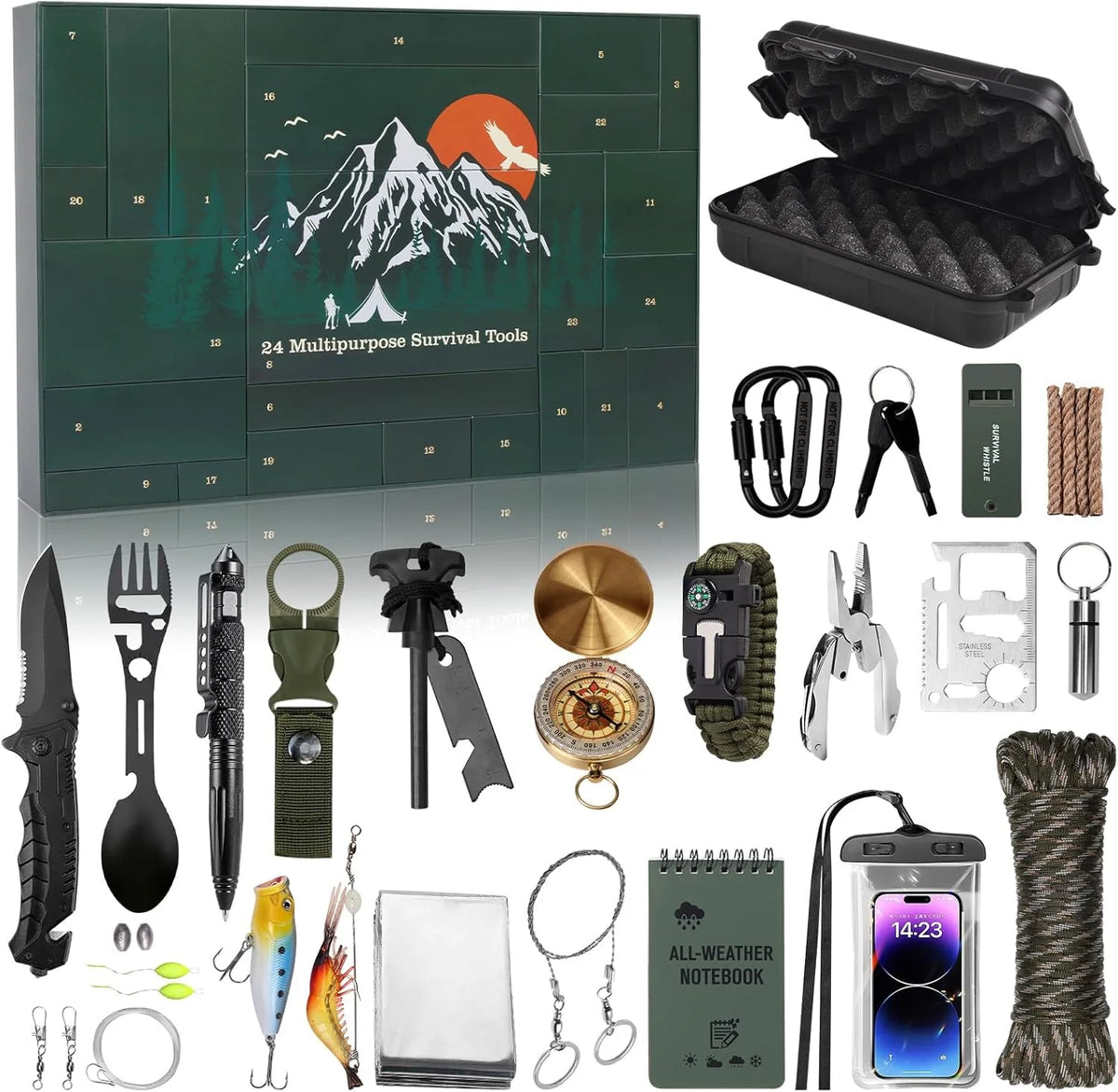 Outdoor Advent Calendar 24-Piece Camping & Hiking Gear Set