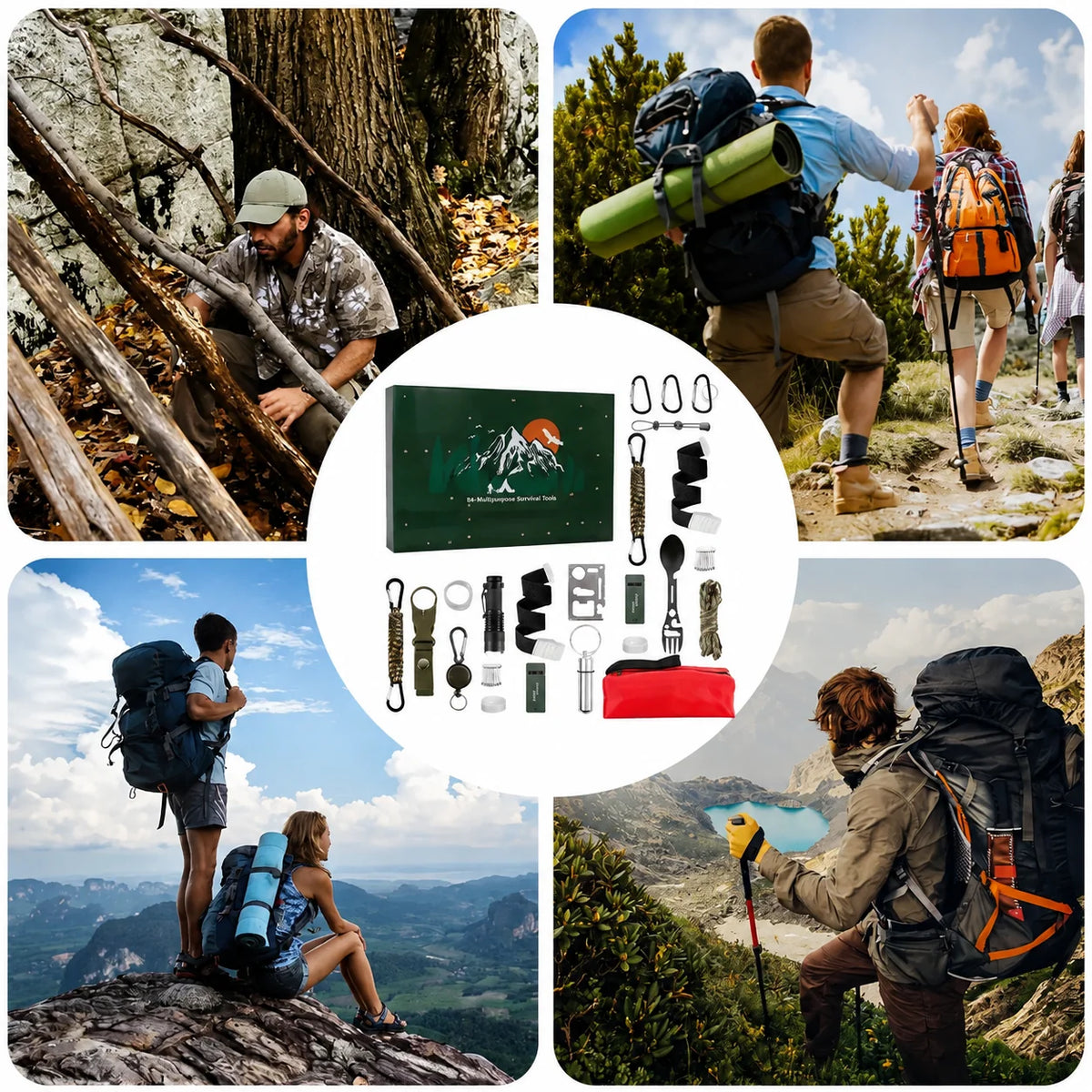 Outdoor Advent Calendar 24-Piece Camping & Hiking Gear Set