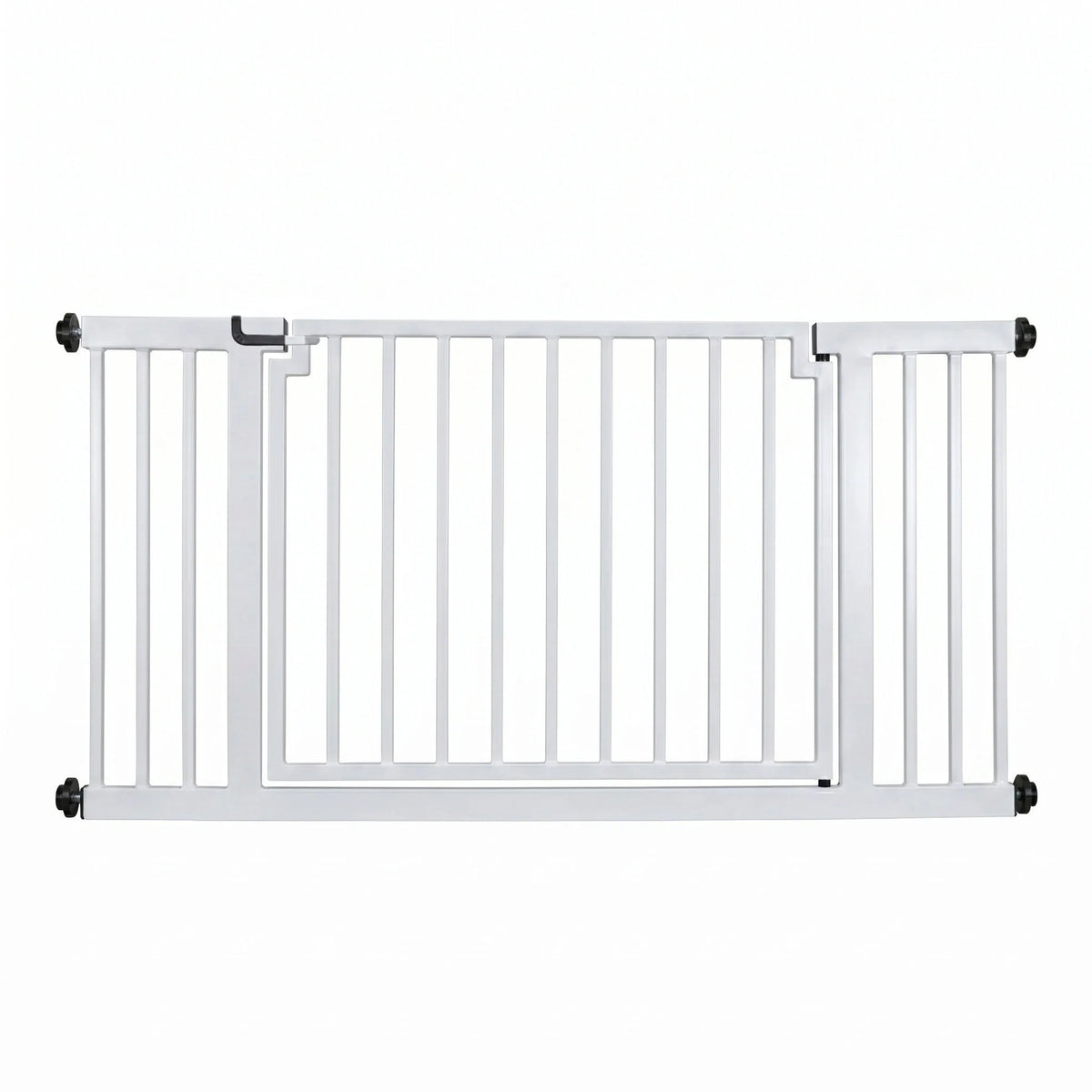 Outdoor Dog Gate Extra Wide Steel Walk-Through Door Pressure-Mounted, Weather-Resistant