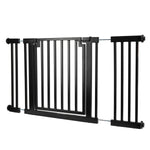 Outdoor Dog Gate Extra Wide Steel Walk-Through Door Pressure-Mounted, Weather-Resistant