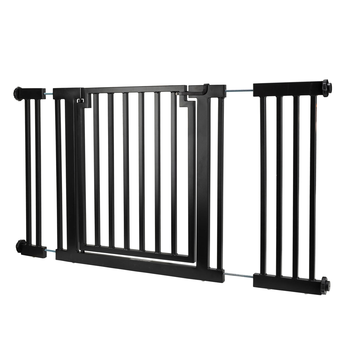 Outdoor Dog Gate Extra Wide Steel Walk-Through Door Pressure-Mounted, Weather-Resistant