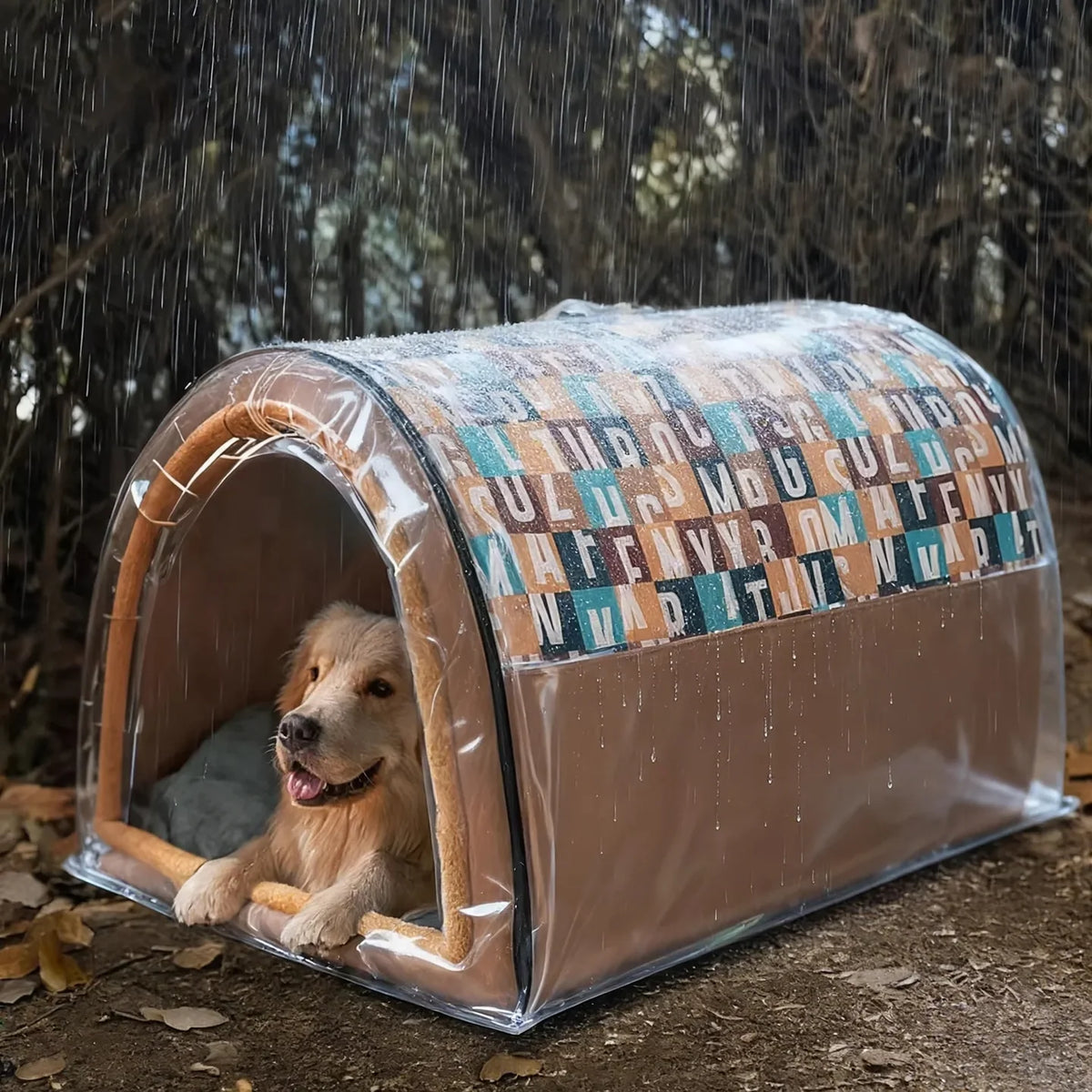 Outdoor Dog Shelter Waterproof Arched Roof Breathable Airflow
