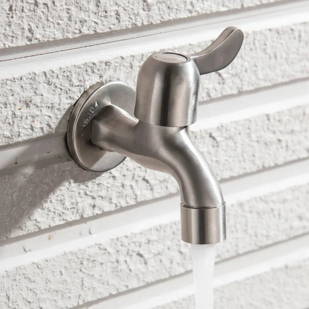 Outdoor Faucet 304 Stainless Steel Wall-Mounted Rust-Resistant