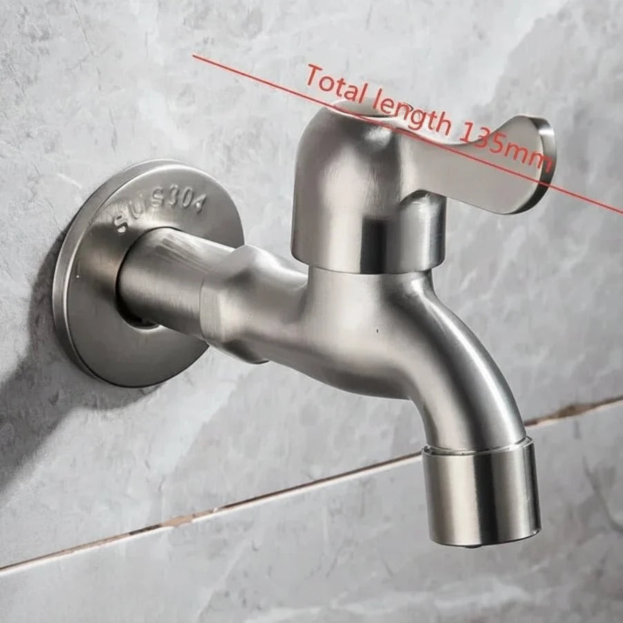 Outdoor Faucet 304 Stainless Steel Wall-Mounted Rust-Resistant