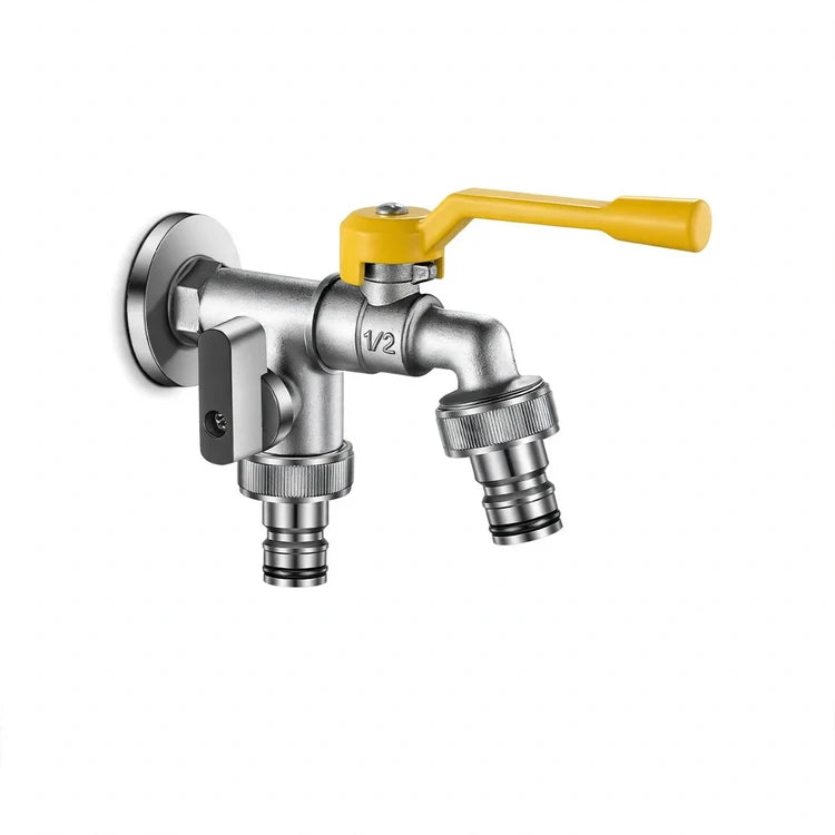 Outdoor Faucet Stainless Steel Frost-Resistant Dual Outlet
