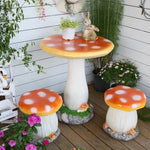 Outdoor Garden Table & Chair Set Mushroom-Inspired Weather-Resistant Plastic