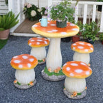 Outdoor Garden Table & Chair Set Mushroom-Inspired Weather-Resistant Plastic