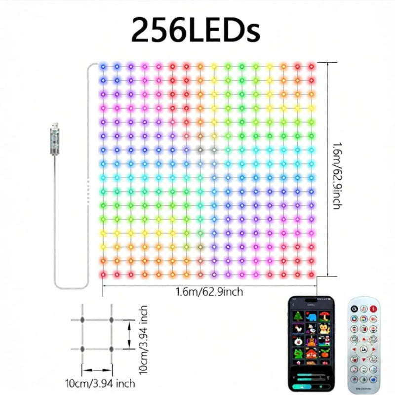 Outdoor LED Net Lights RGBIC Color-Changing Individually Controlled Lights