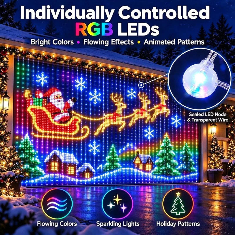 Outdoor LED Net Lights RGBIC Color-Changing Individually Controlled Lights