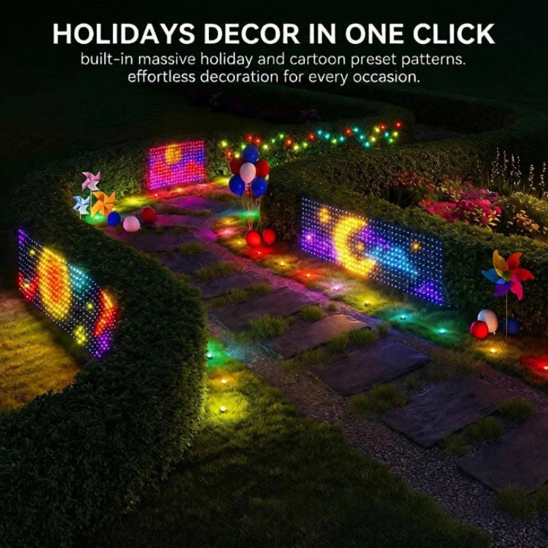 Outdoor LED Net Lights RGBIC Color-Changing Individually Controlled Lights