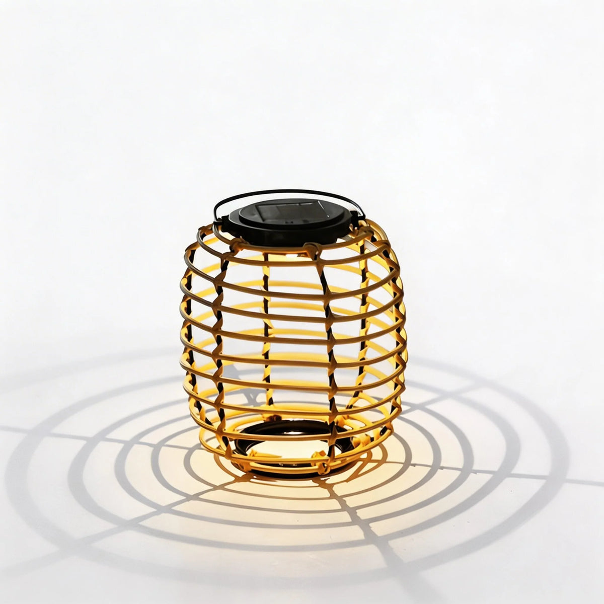 Outdoor Lantern Solar-Powered Waterproof Rattan Weave
