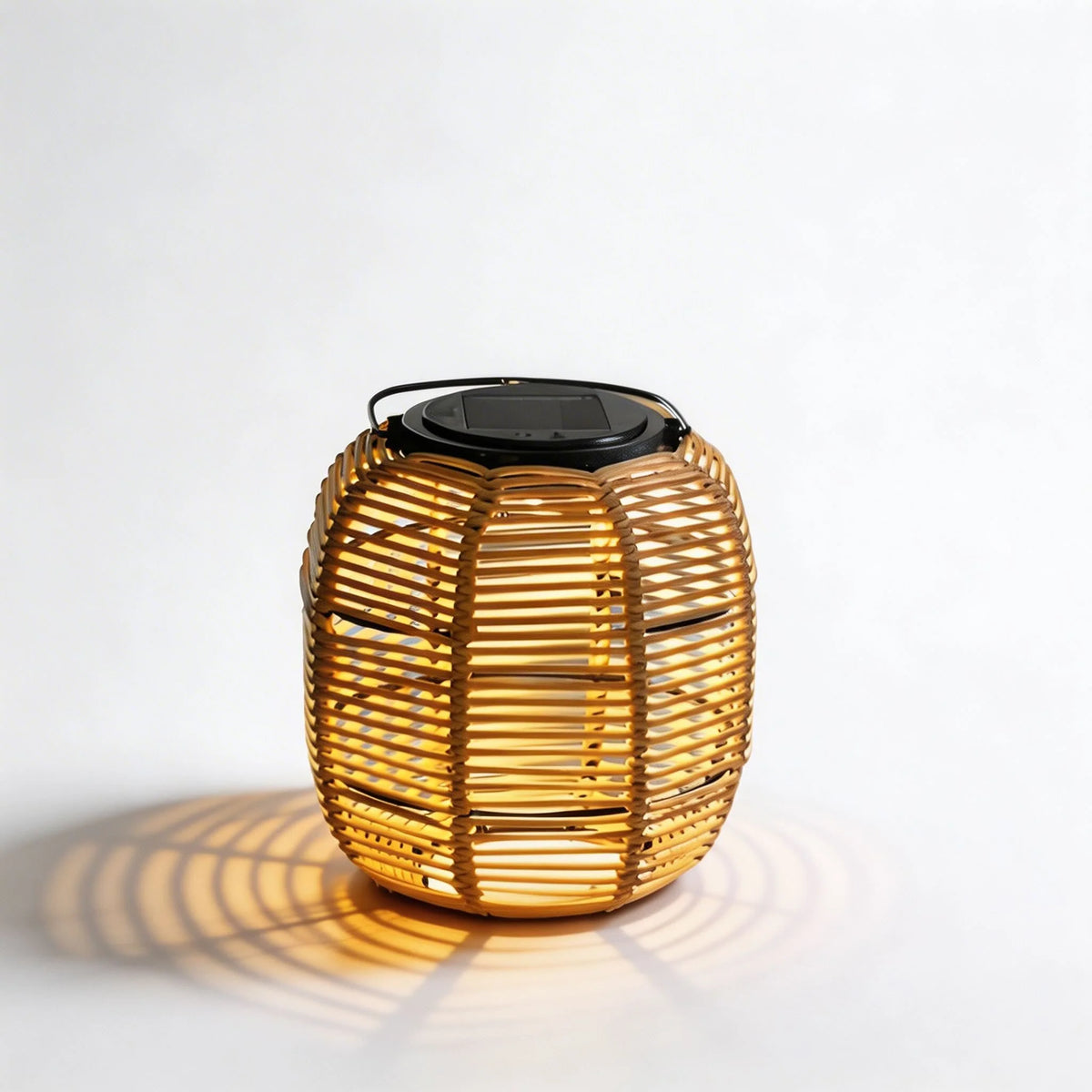 Outdoor Lantern Solar-Powered Waterproof Rattan Weave