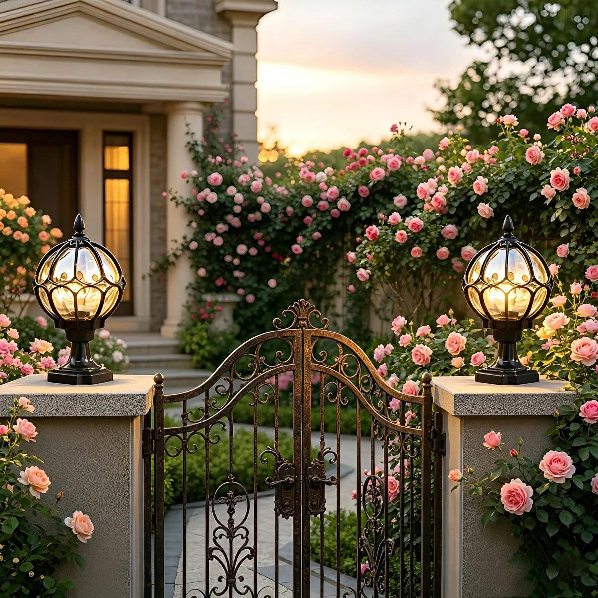 Outdoor Post Light IP54 Weather-Resistant Textured Glass