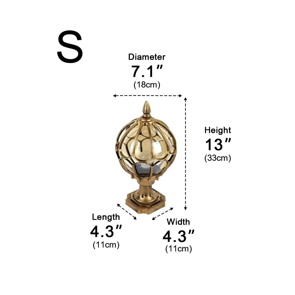 Outdoor Post Light IP54 Weather-Resistant Textured Glass