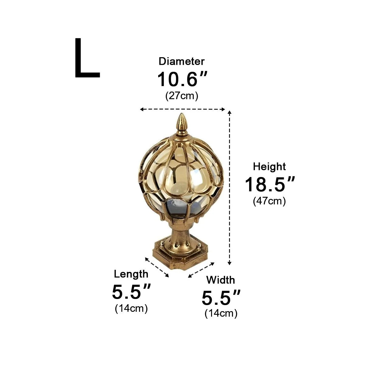 Outdoor Post Light IP54 Weather-Resistant Textured Glass