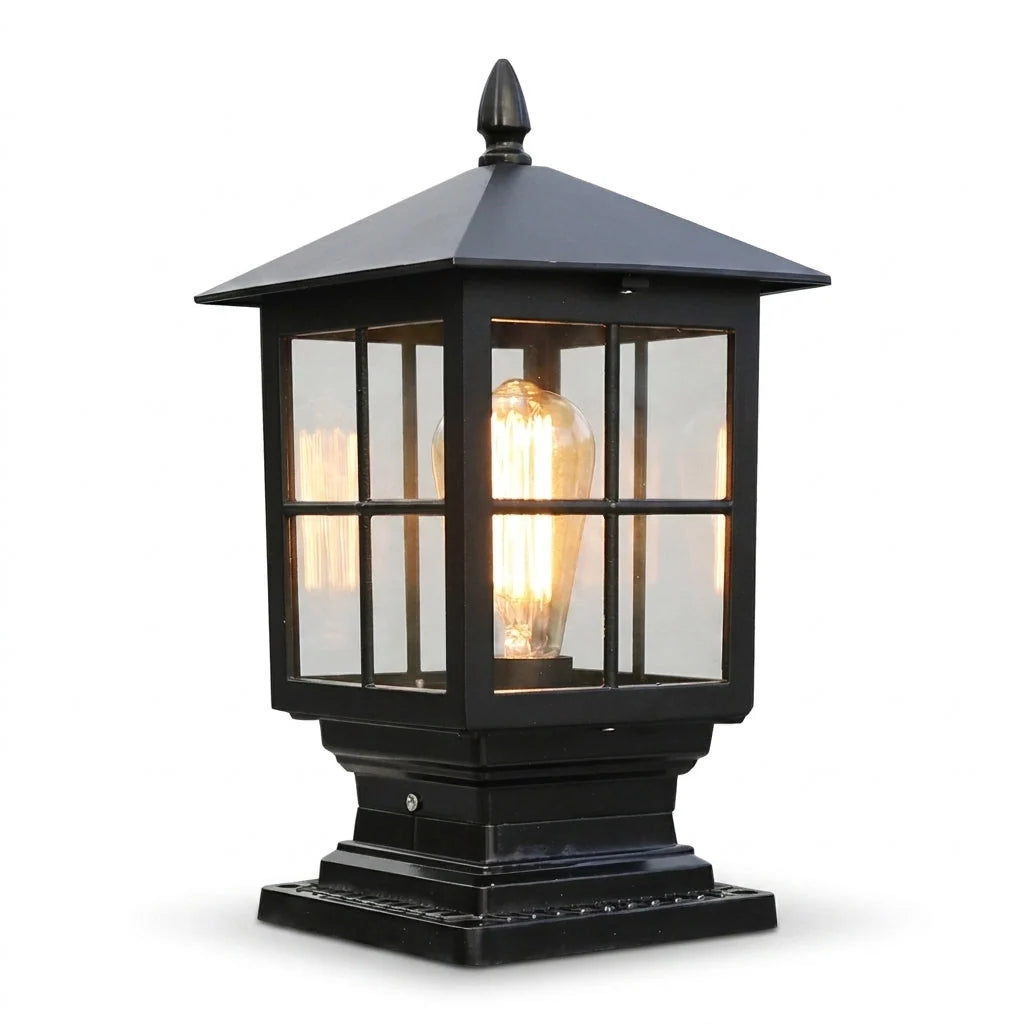 Outdoor Post Light Solar-Powered Dusk-To-Dawn Sensor IP65